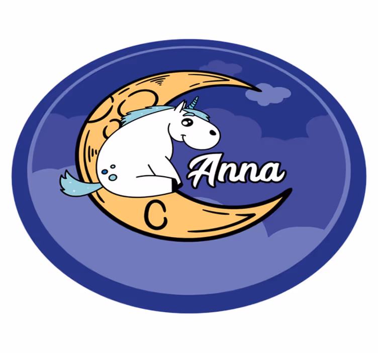 Custom unicorn on moon kids vinyl carpet - TenStickers