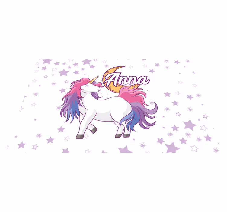 Unicorn-Themed Starry Scene custom vinyl carpet - TenStickers
