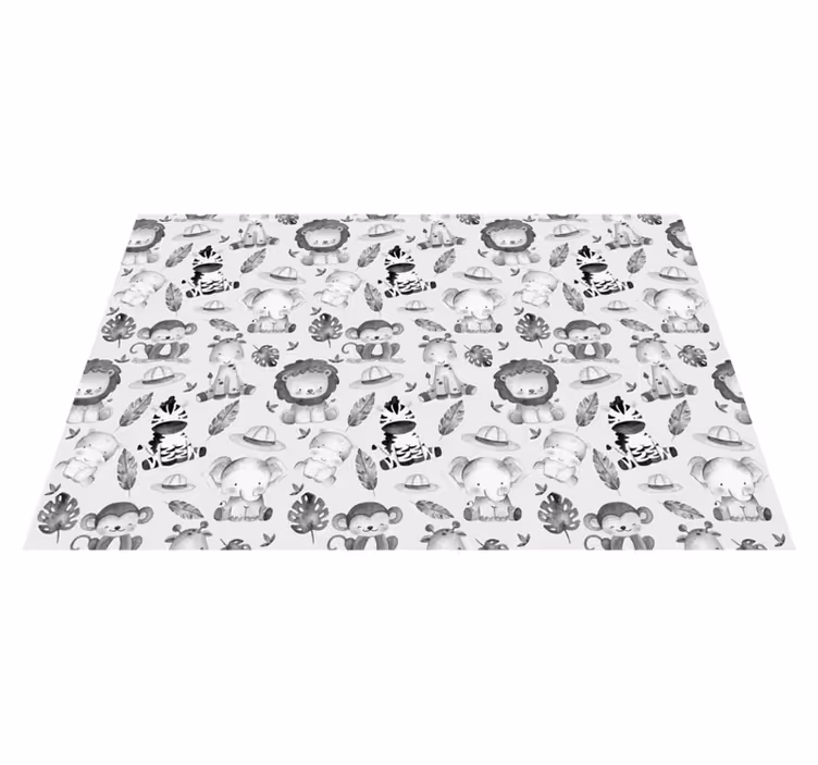 Cute Jungle Animals kids vinyl carpet - TenStickers