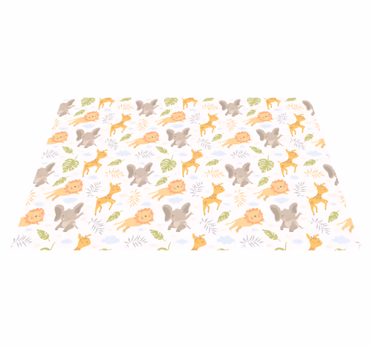 Adorable Safari Creatures kids vinyl carpet - TenStickers