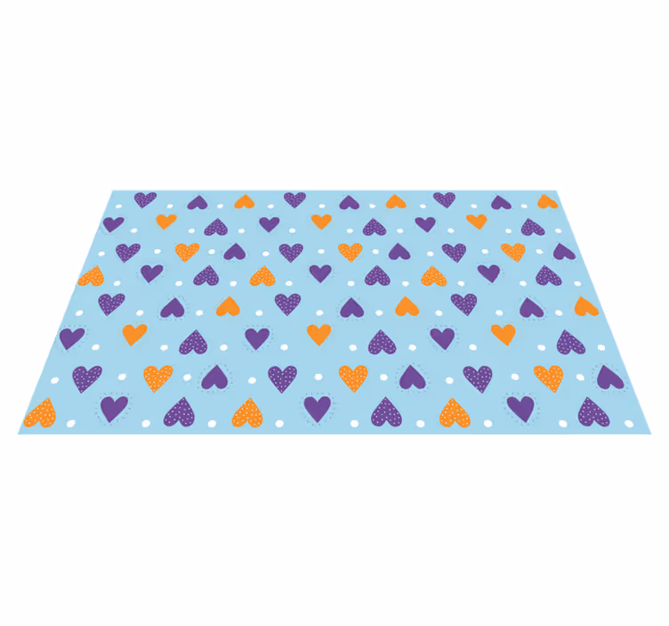 Colorful heart pattern teen vinyl carpet - TenStickers