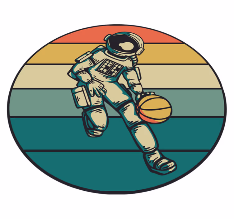 ASTRONAUT BASKETBALL PLAY game vinyl carpet - TenStickers