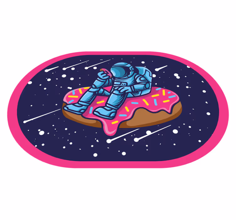 Astronaut On Donut teen vinyl carpet - TenStickers