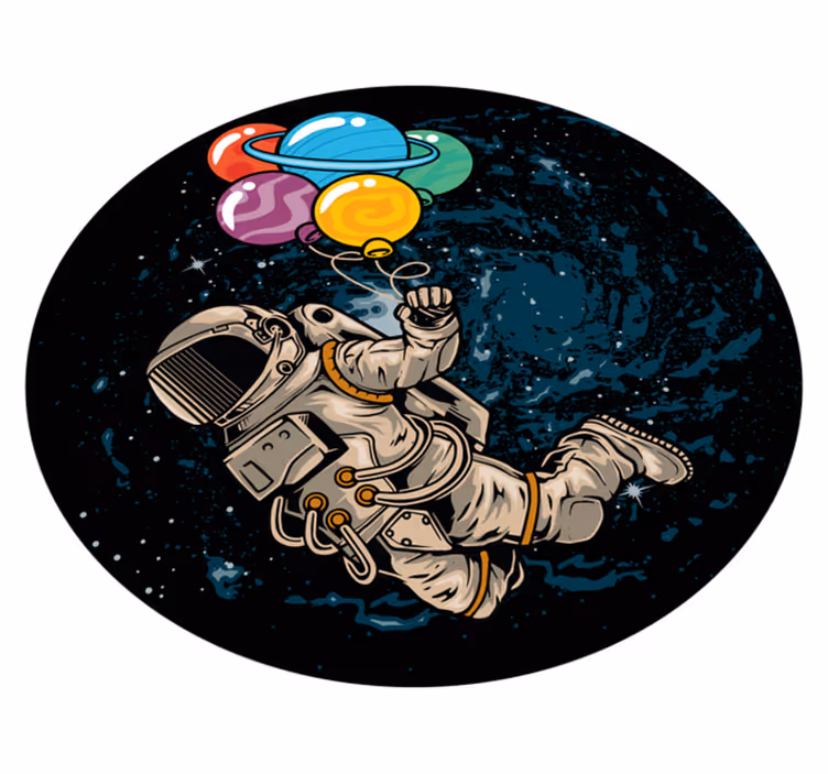 Astronaut with balloons kids vinyl carpet - TenStickers