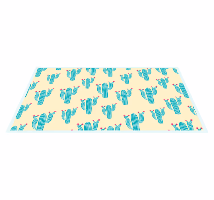 Cactus Motif nature vinyl carpet - TenStickers