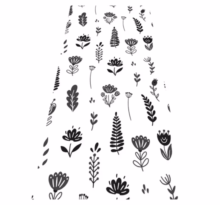 Floral vinyl carpet floral silhouette design - TenStickers