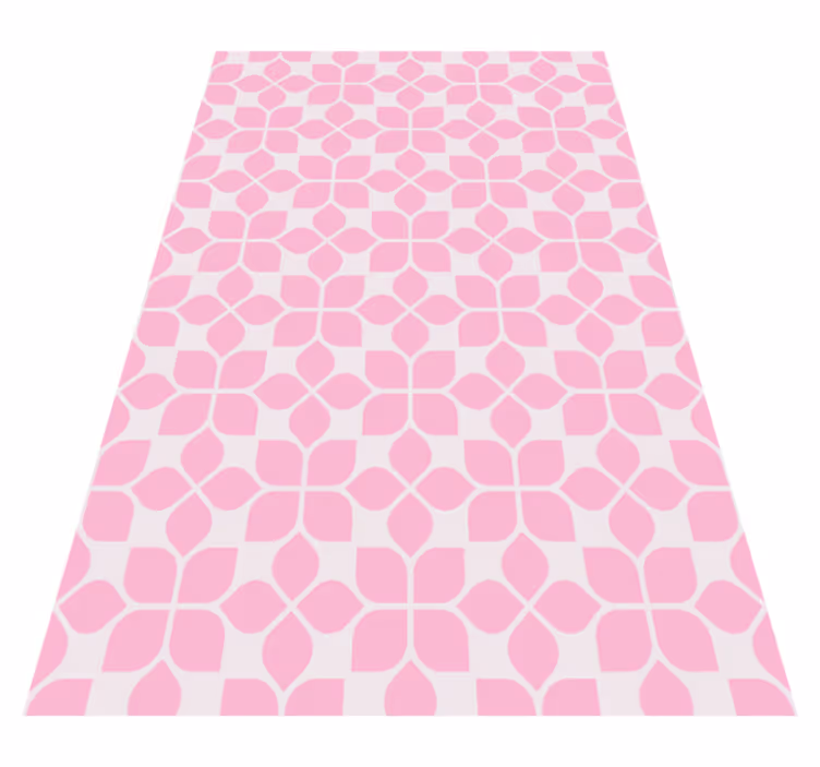 Pink Floral Tile mosaic vinyl carpet - TenStickers