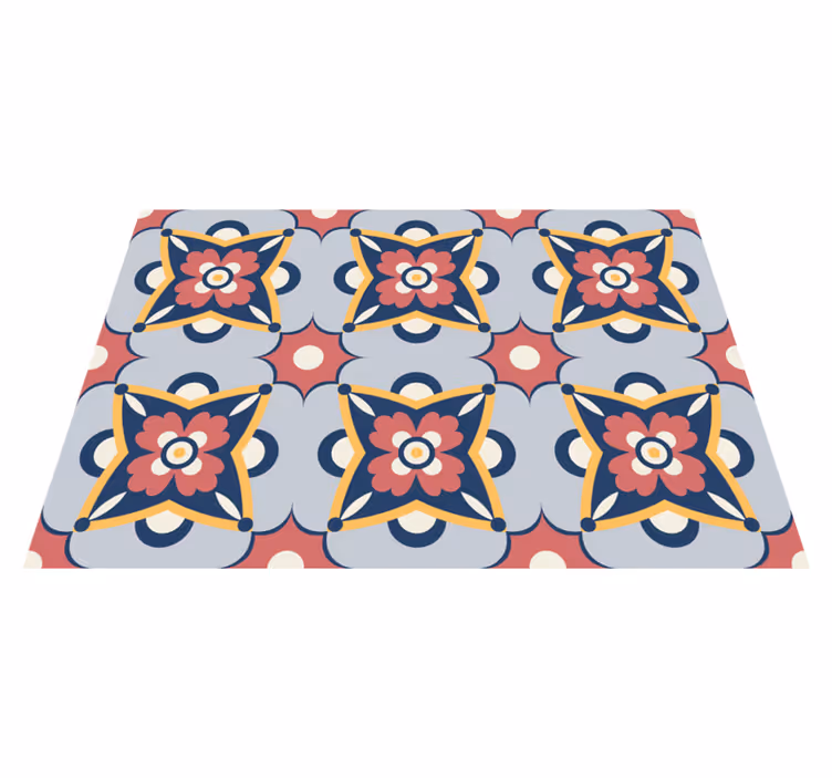 Botanical grey composition mosaic vinyl carpet - TenStickers