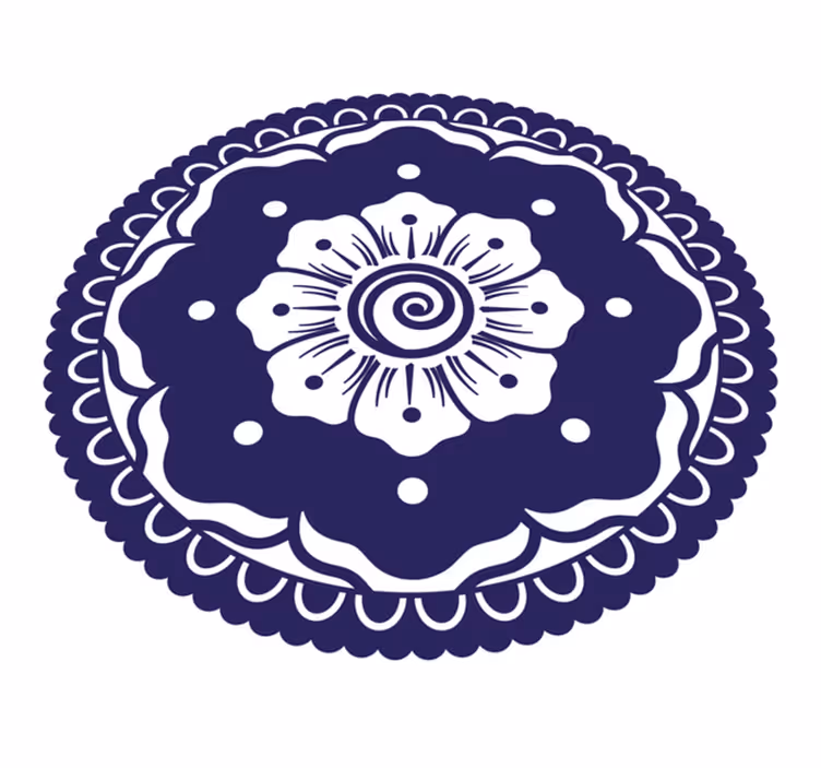 Navy Floral Arrangement mandala vinyl carpet - TenStickers