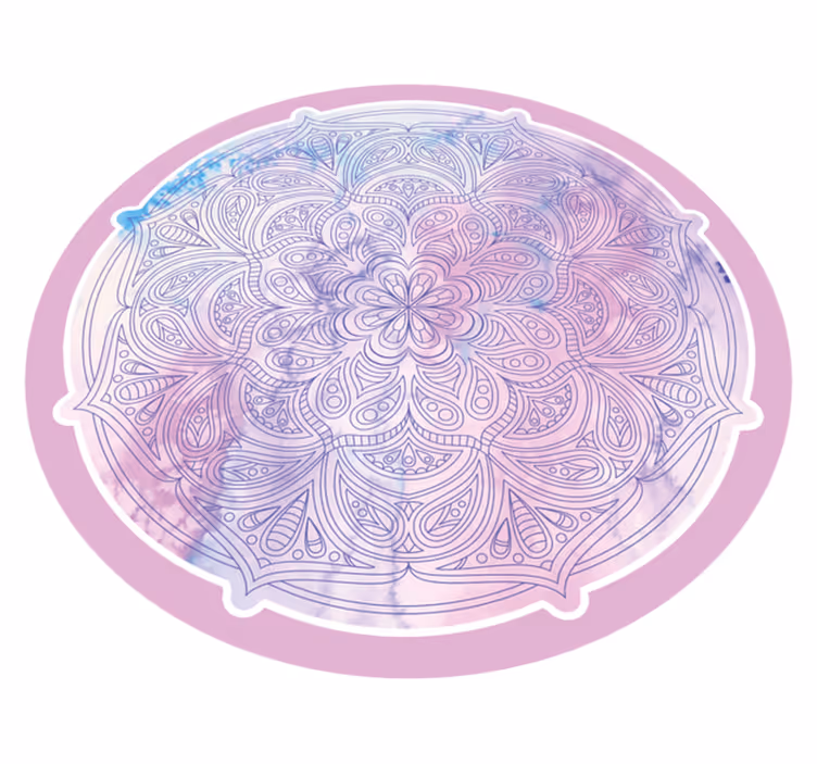 Pastel pink floral mandala vinyl carpet - TenStickers
