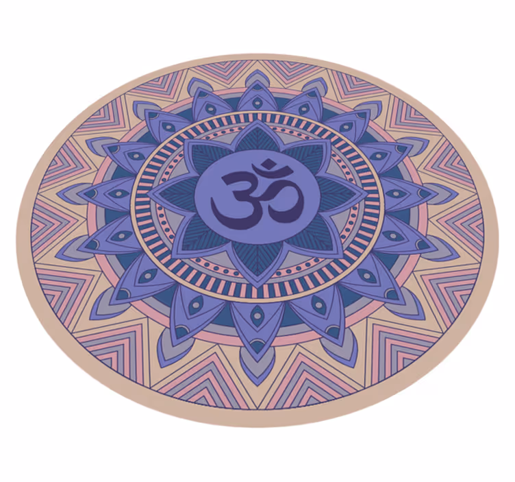 Meditative Lotus Pattern mandala vinyl carpet - TenStickers