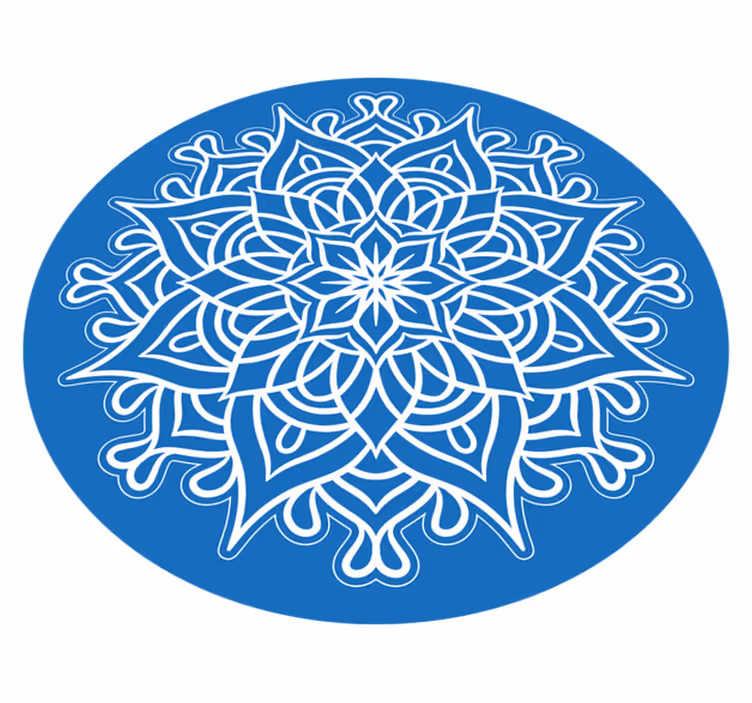 Intricate blue composition mandala vinyl carpet - TenStickers