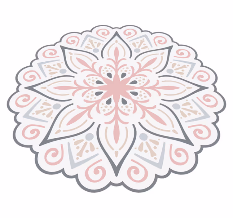 Graceful Floral Element mandala vinyl carpet - TenStickers