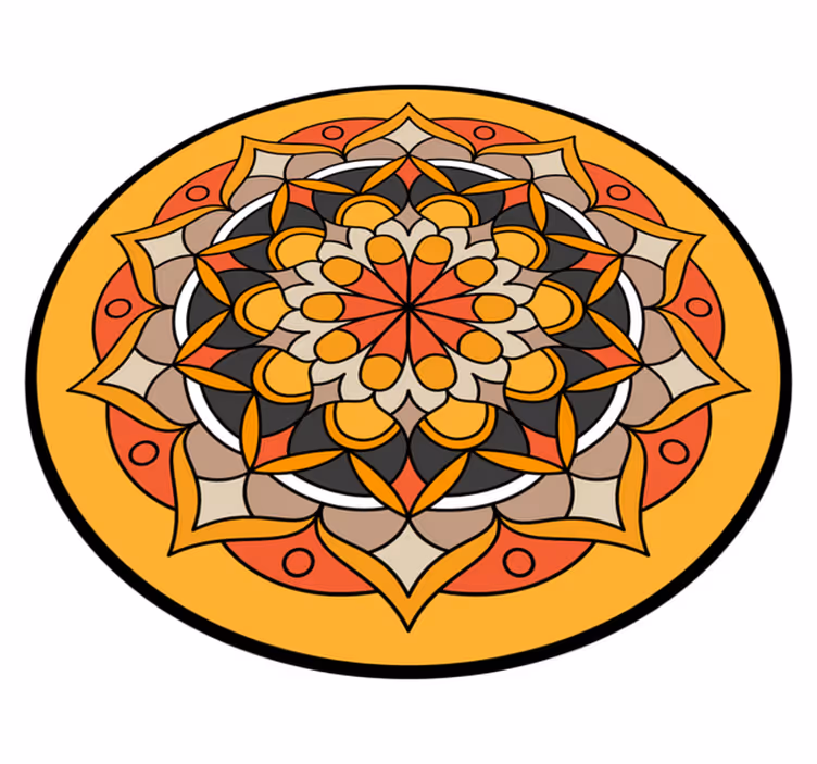 Vibrant Mandala Element circular vinyl carpet - TenStickers