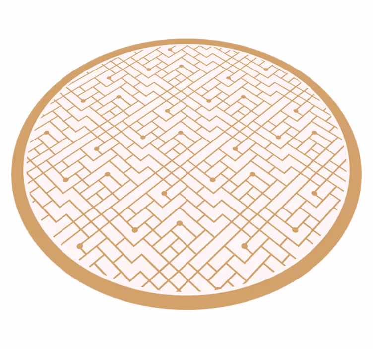 Stylish golden element geometric vinyl carpet - TenStickers