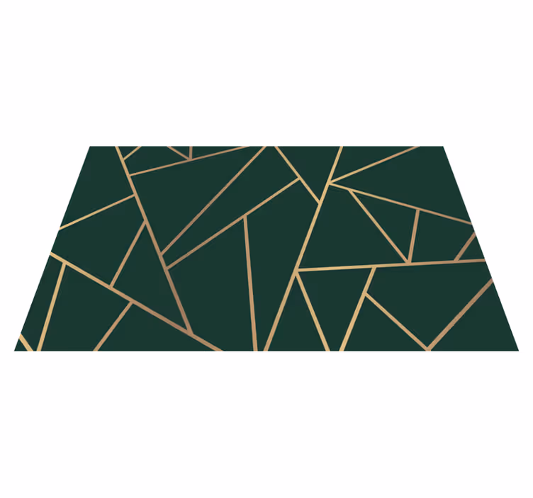 Green elegant lines geometric vinyl carpet - TenStickers