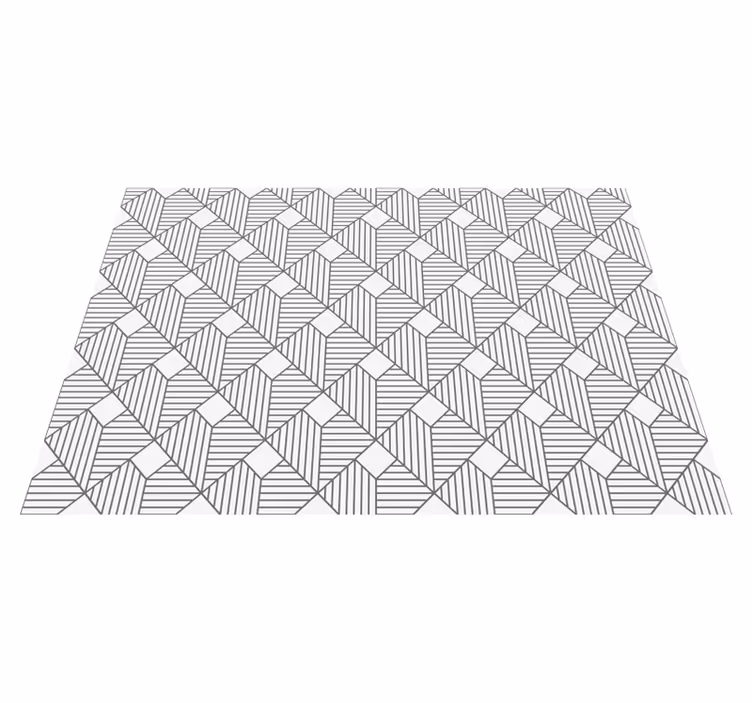 Grey patterned style geometric vinyl carpet - TenStickers