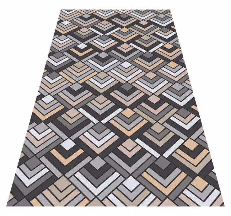 Layered Chevron Shapes geometric vinyl carpet - TenStickers