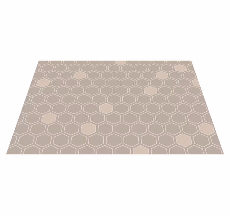 Hexagon beige motif geometric vinyl carpet - TenStickers