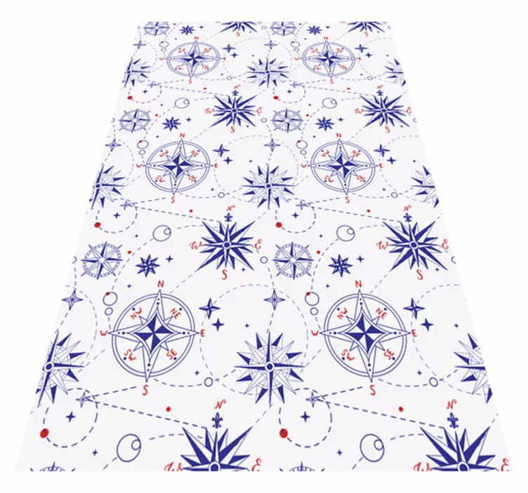 Nautical compass motif bathroom vinyl carpet - TenStickers
