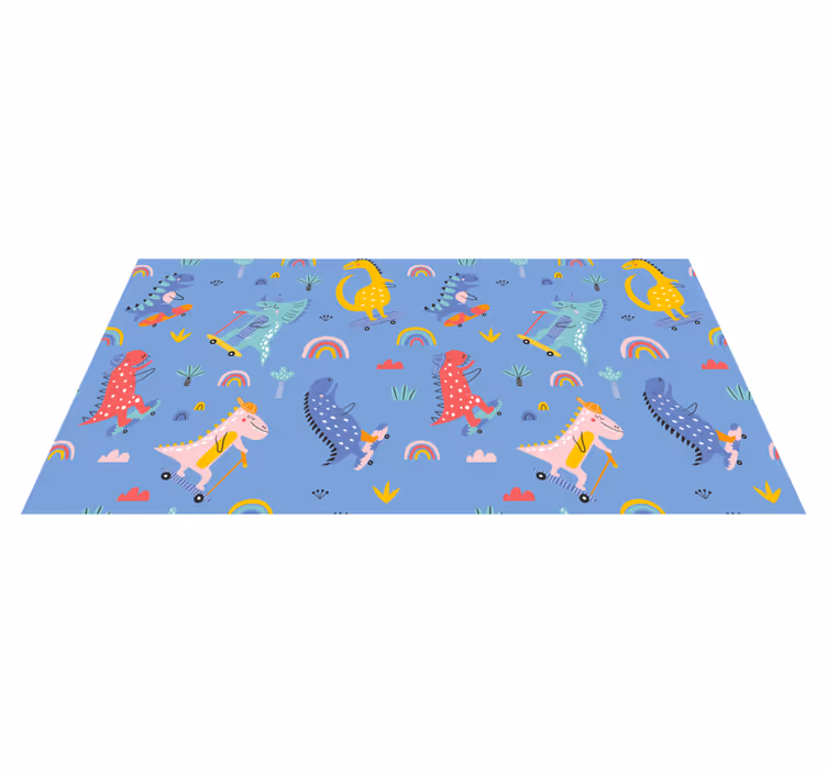 Colorful Dinosaur adventure kids vinyl carpet - TenStickers