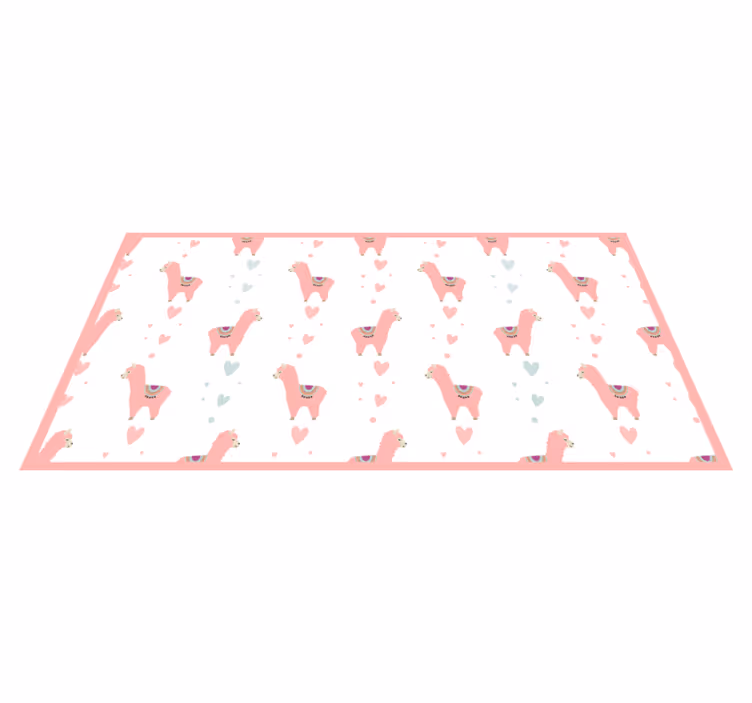Llama Love Pattern nursery vinyl carpet - TenStickers