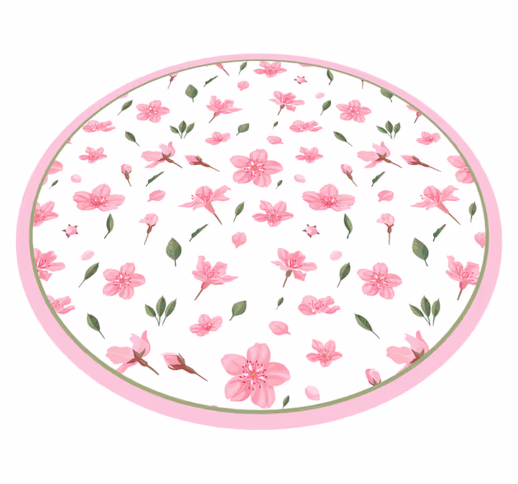 Blooming Pink Flower floral vinyl carpet - TenStickers