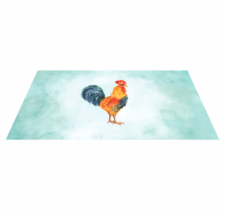 Aquarella rooster artwork animal vinyl carpet - TenStickers