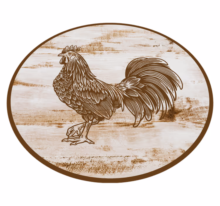 Vintage rooster illustration animal vinyl carpet - TenStickers