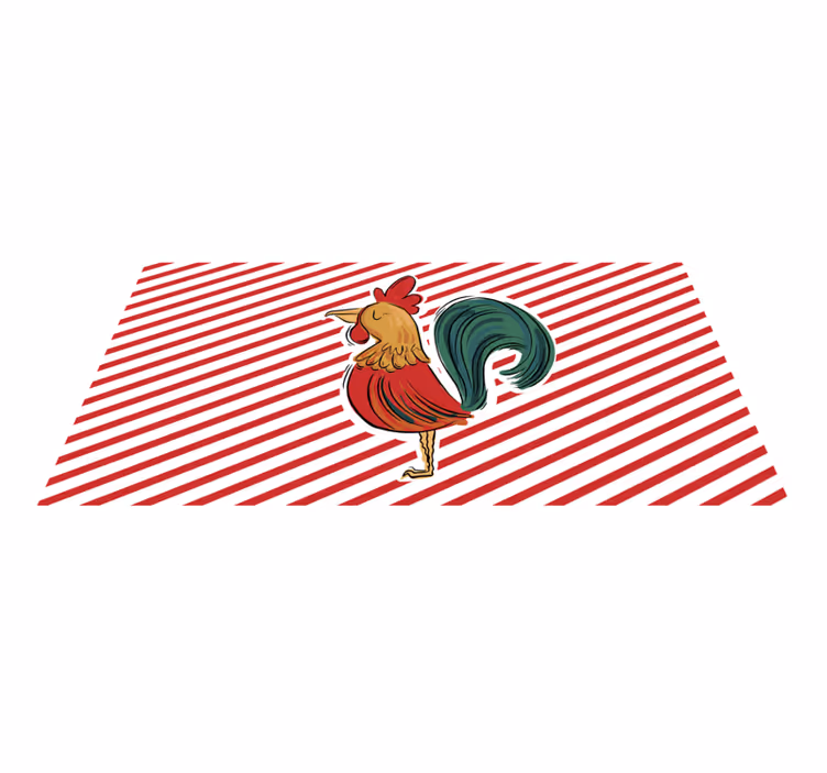 Colorful Rooster Artwork animal vinyl carpet - TenStickers