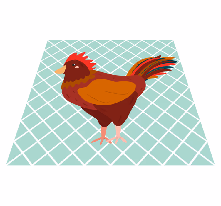 Colorful rooster illustration kitchen vinyl carpet - TenStickers