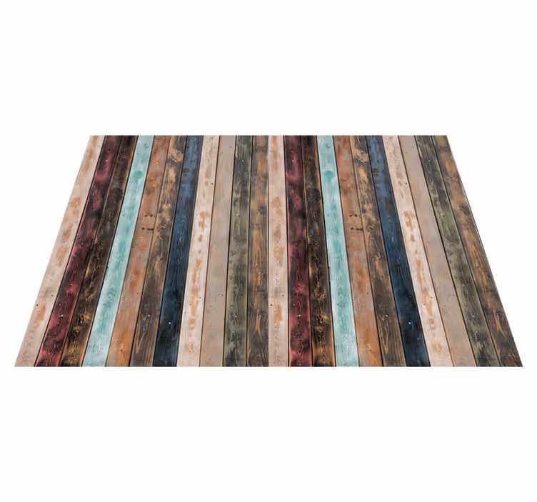 Colorful classic planks wood effect vinyl carpet - TenStickers