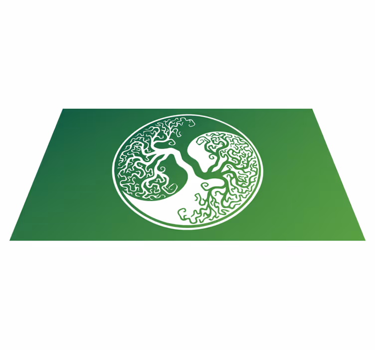 Tree Silhouette Circle nature vinyl carpet - TenStickers