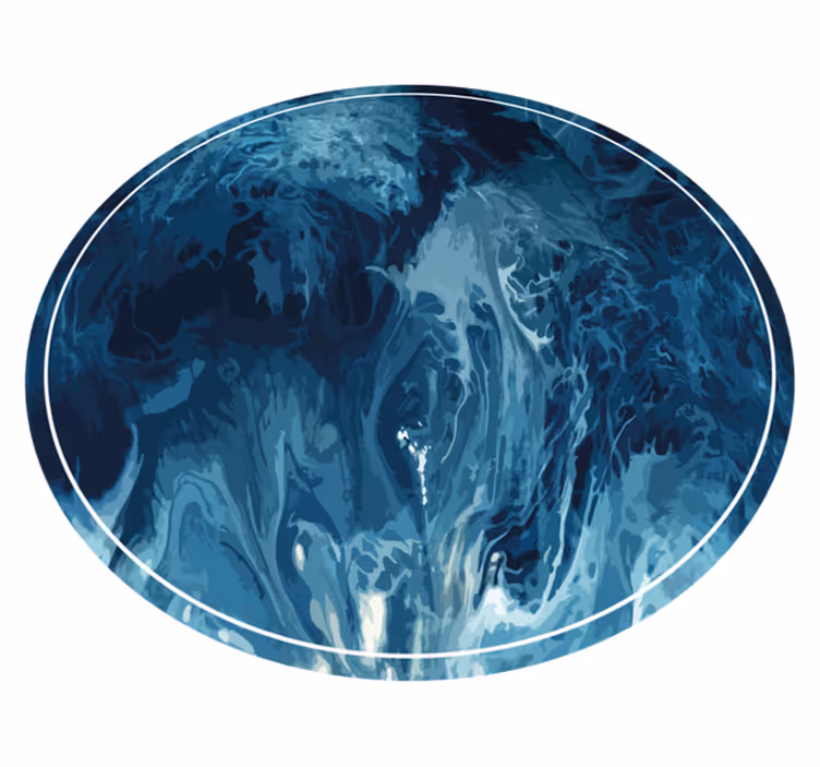 Ocean Blue Swirl nature vinyl carpet - TenStickers