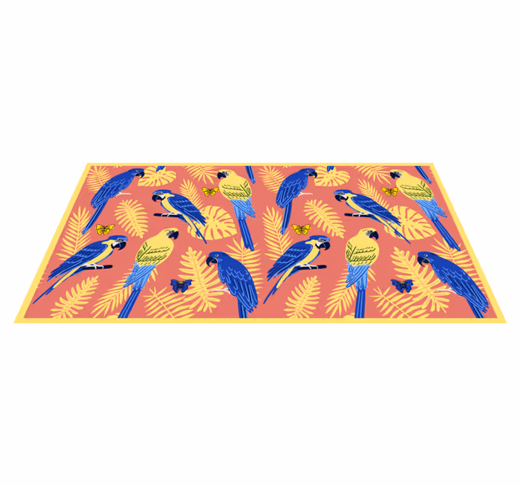 Tropical parrot patterns nature vinyl carpet - TenStickers