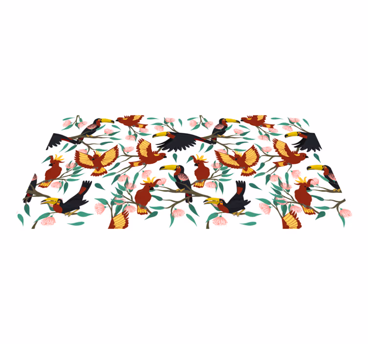 Tropical Birds Delight nature vinyl carpet - TenStickers