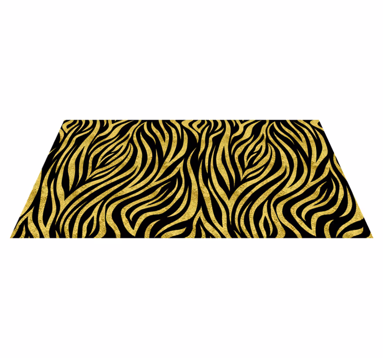 Golden zebra pattern animal print vinyl carpet - TenStickers