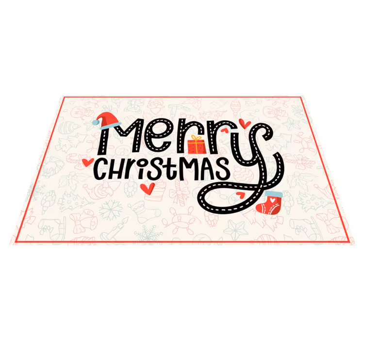 Cheerful greeting Christmas vinyl carpet - TenStickers