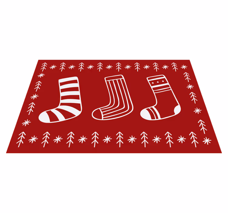 Red fstive socks Christmas vinyl carpet - TenStickers