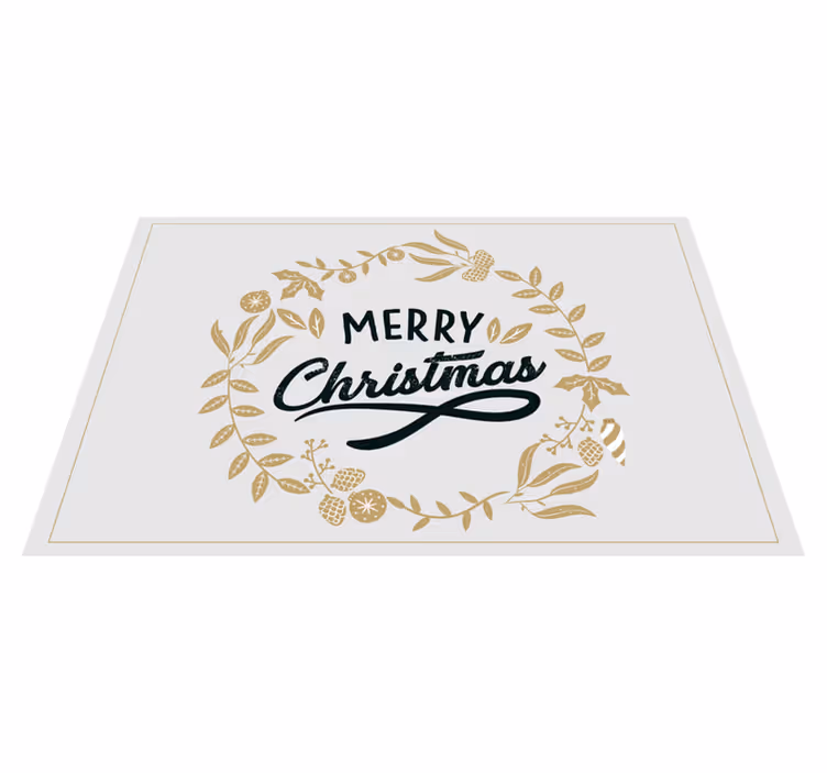 Joyful golden salutation Christmas vinyl carpet - TenStickers