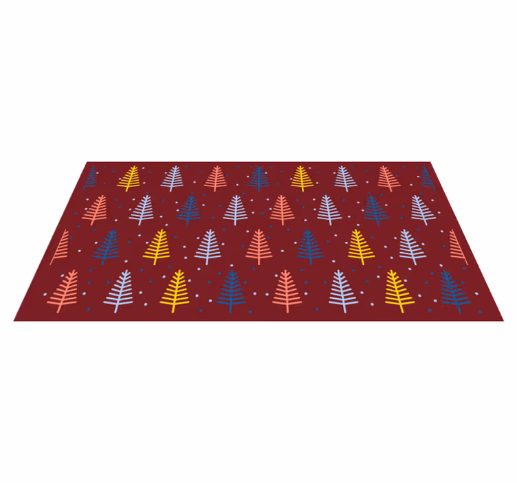 Red colorful trees Christmas vinyl carpet - TenStickers