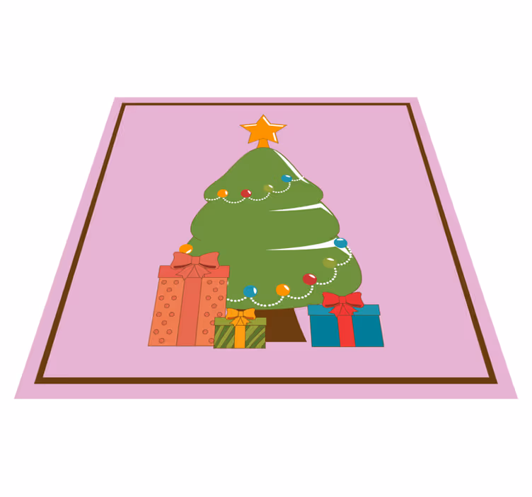 Illustration of a tree with gifts Christmas vinyl carpet - TenStickers
