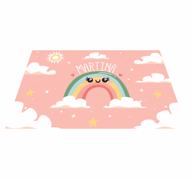 Cute Rainbow Scene custom vinyl carpet - TenStickers
