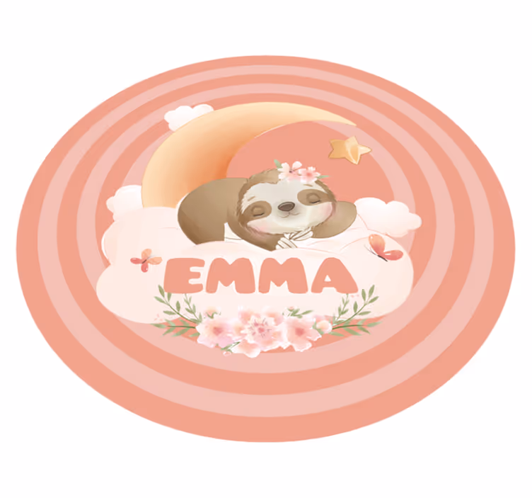 Cute Sloth Design custom vinyl carpet - TenStickers