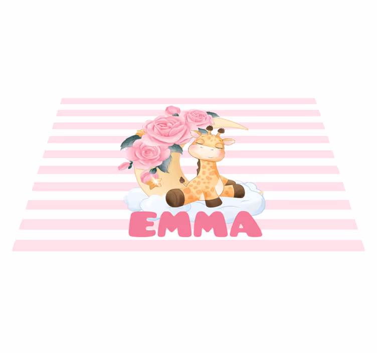 Custom happy giraffe nursery vinyl carpet - TenStickers