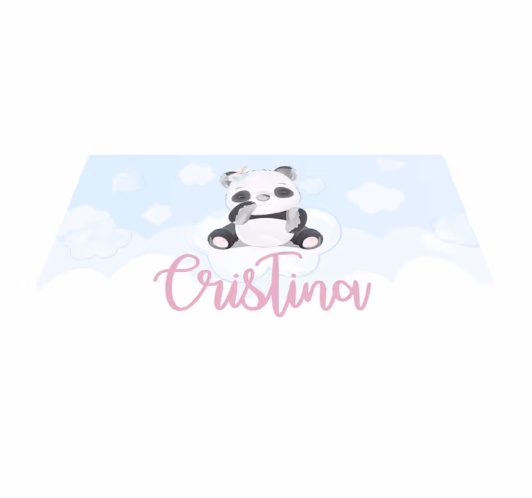 Cute Panda Illustration custom vinyl carpet - TenStickers