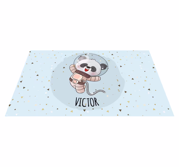 Cute Panda Astronaut custom vinyl carpet - TenStickers
