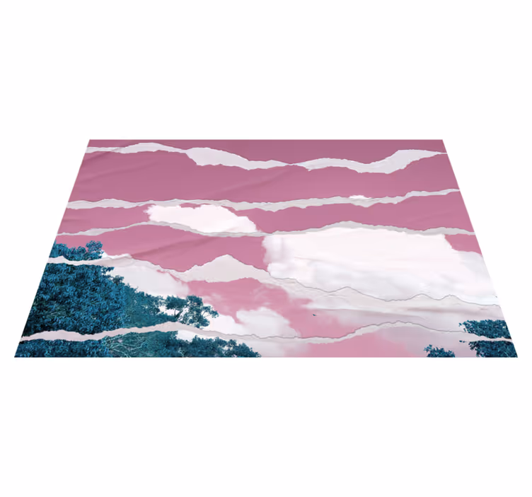Pink ripped sky nature vinyl carpet - TenStickers