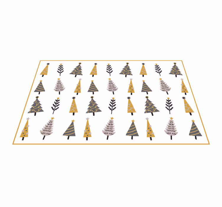 Whimsical Tree Pattern Christmas vinyl carpet - TenStickers