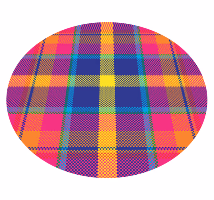 Colorful Plaid Pattern geometric vinyl carpet - TenStickers